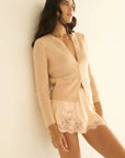 Thea Cashmere Cardigan Light Peach Sorbet Sweater - Cardigans Doen 