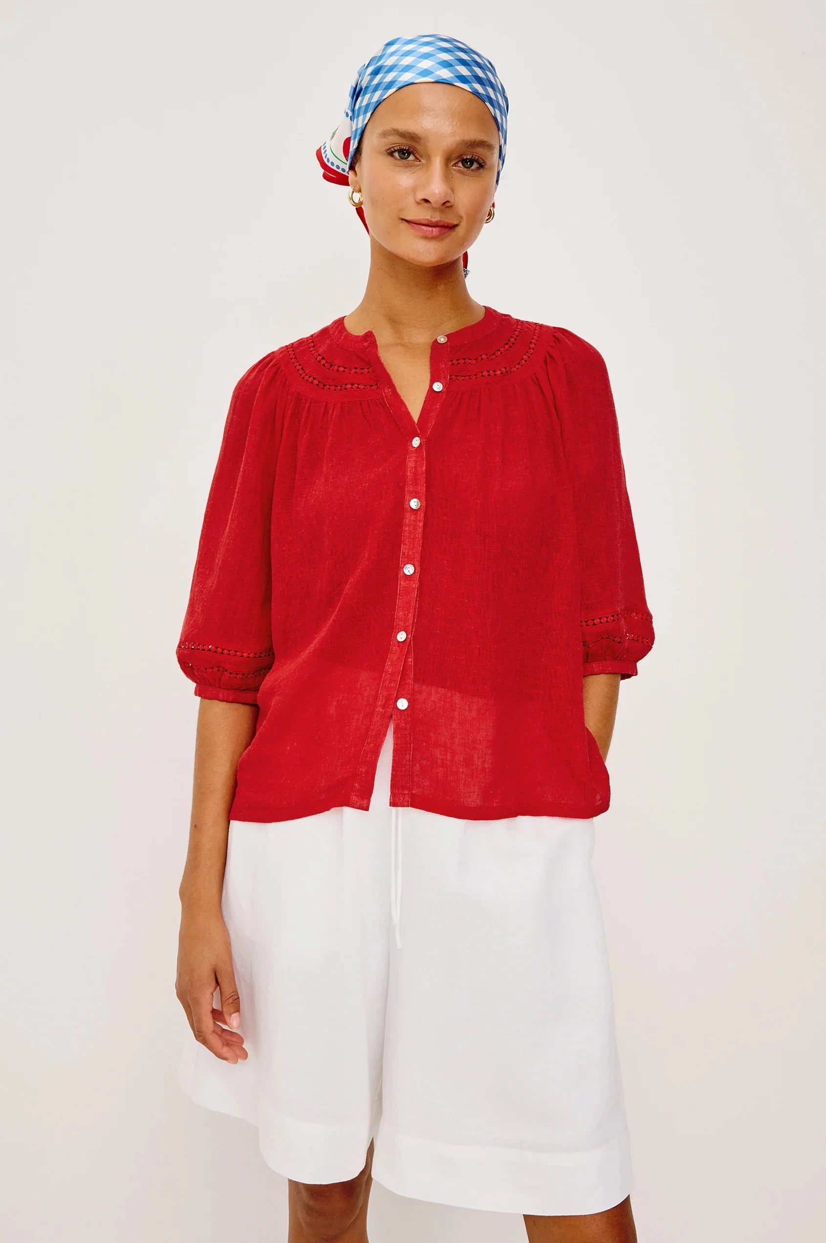 Giadzy X Rails Theia Top Tomato Tops - Blouses Rails 