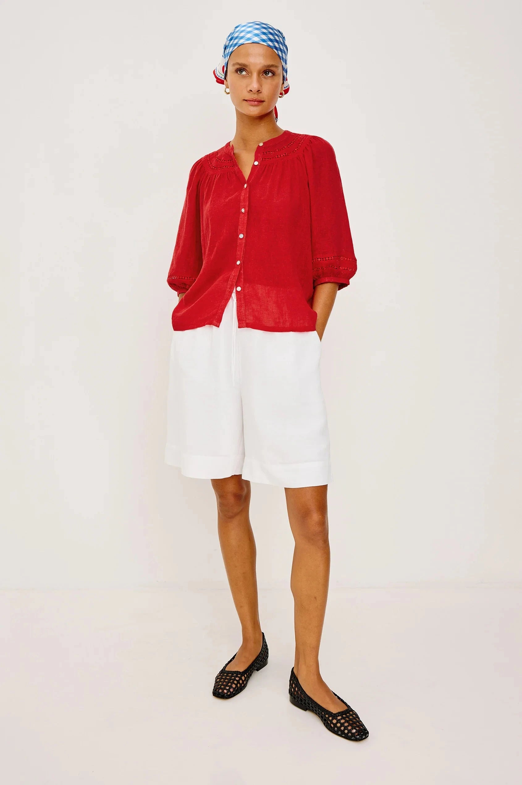 Giadzy X Rails Theia Top Tomato Tops - Blouses Rails 