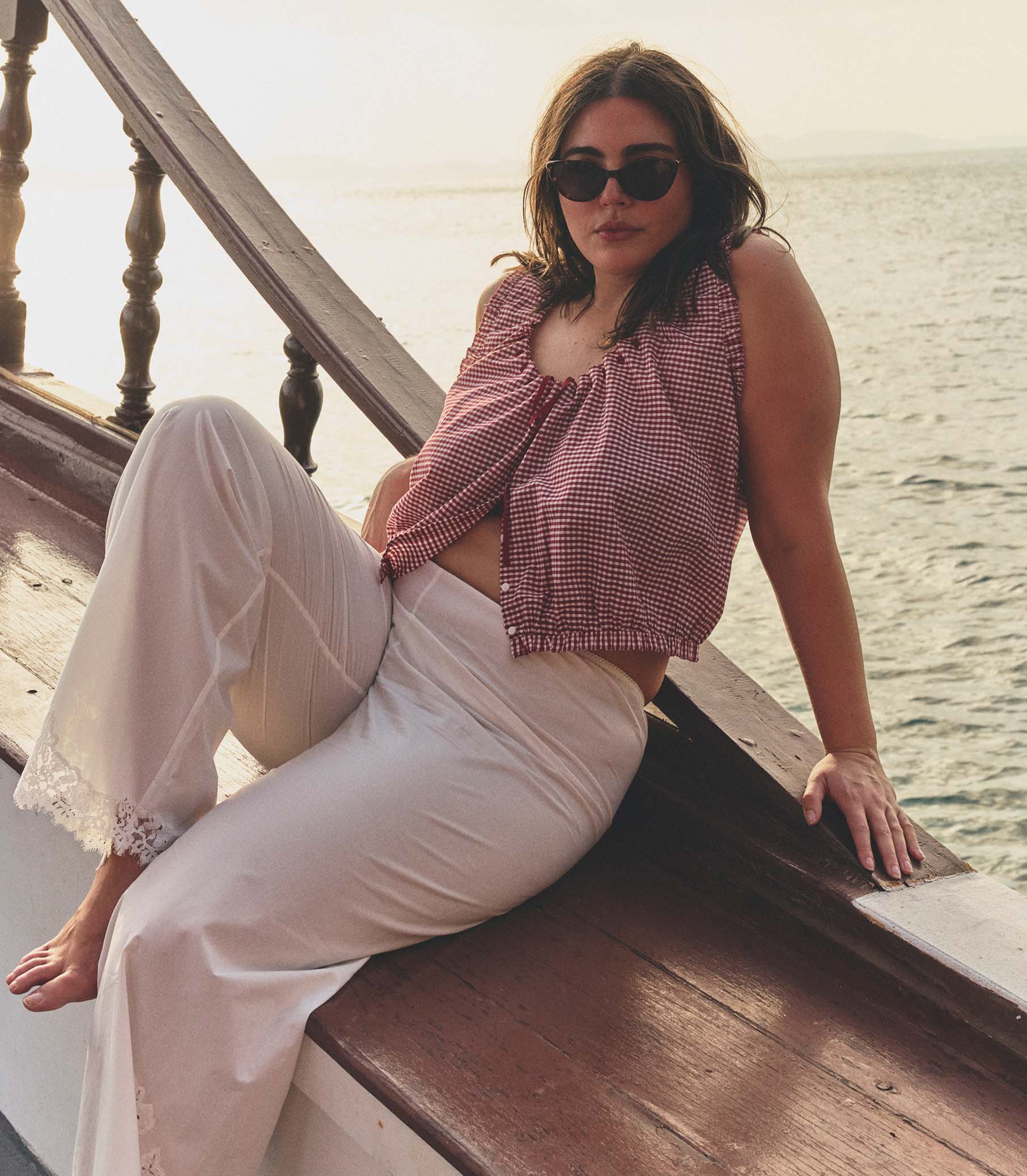 Traveler Top Mulberry La Maddalena Gingham Tops - Blouses Doen 