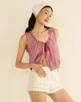 Traveler Top Mulberry La Maddalena Gingham Tops - Blouses Doen 