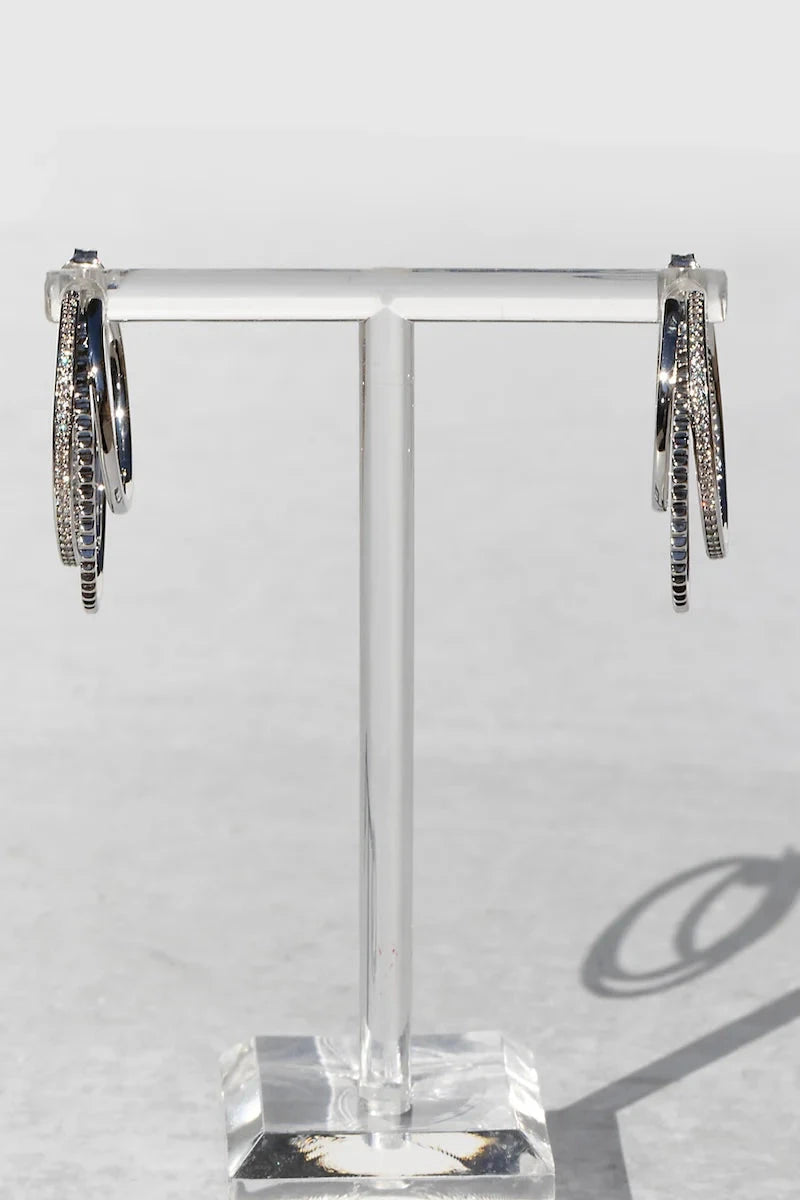 Triple Threat Earring 50mm Silver Earrings Native Gem 