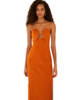 Sleeveless Midi Shell Dress Terra Cotta