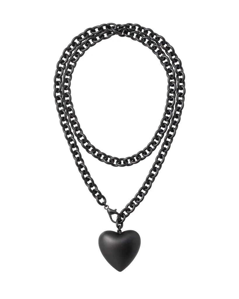 The Puffy Heart Necklace Black Necklaces Roxanne Assoulin 