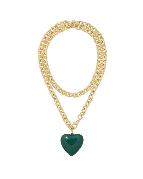 The Big Puffy Heart Charm Necklace Forest Necklaces Roxanne Assoulin 