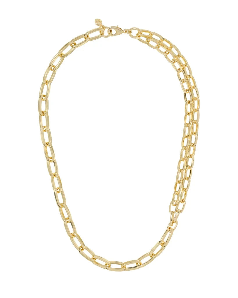 The Paperclip Double Chain Necklace Necklaces Roxanne Assoulin 