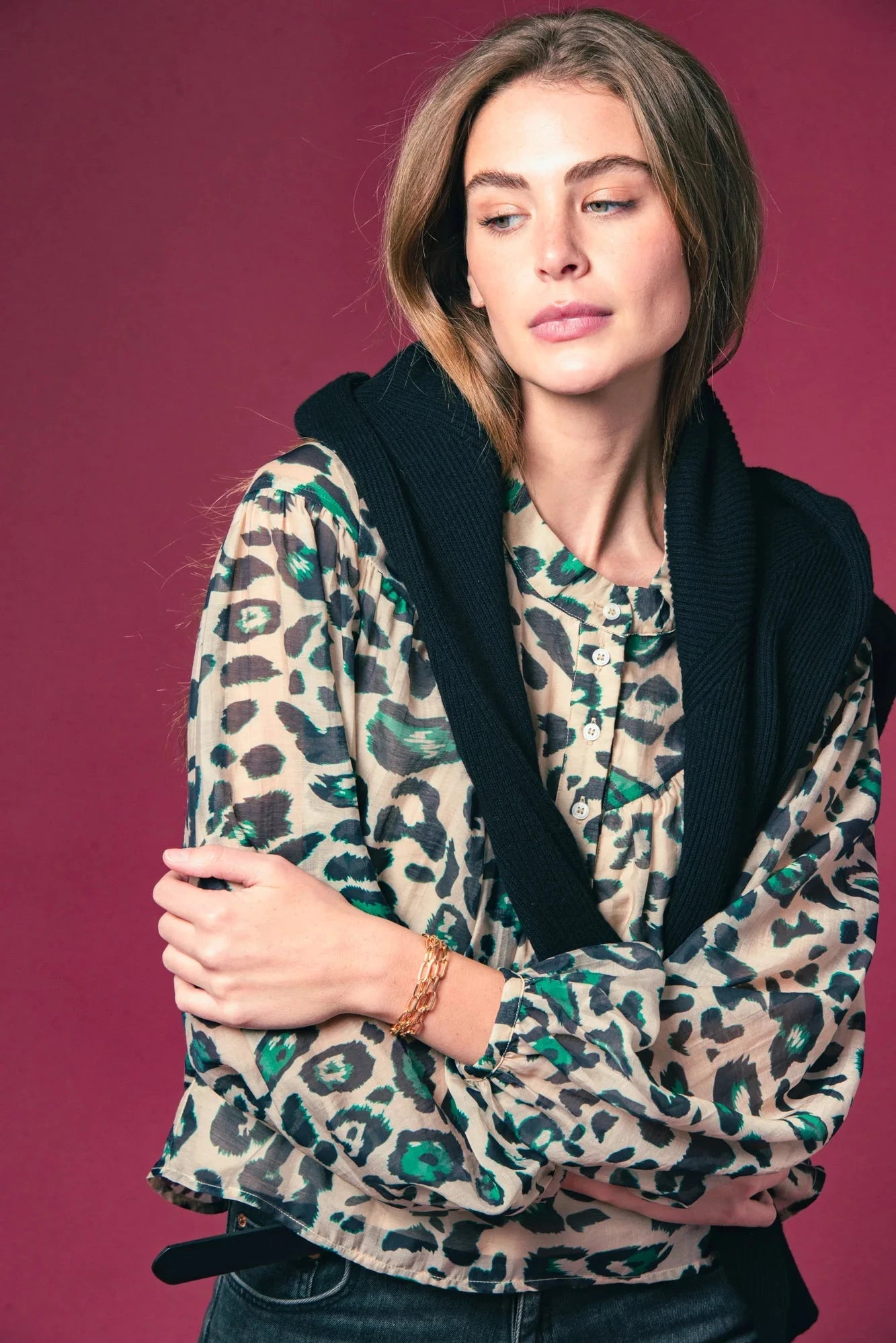 The Logan Shirt Green Leopard Tops - Blouses The Shirt 