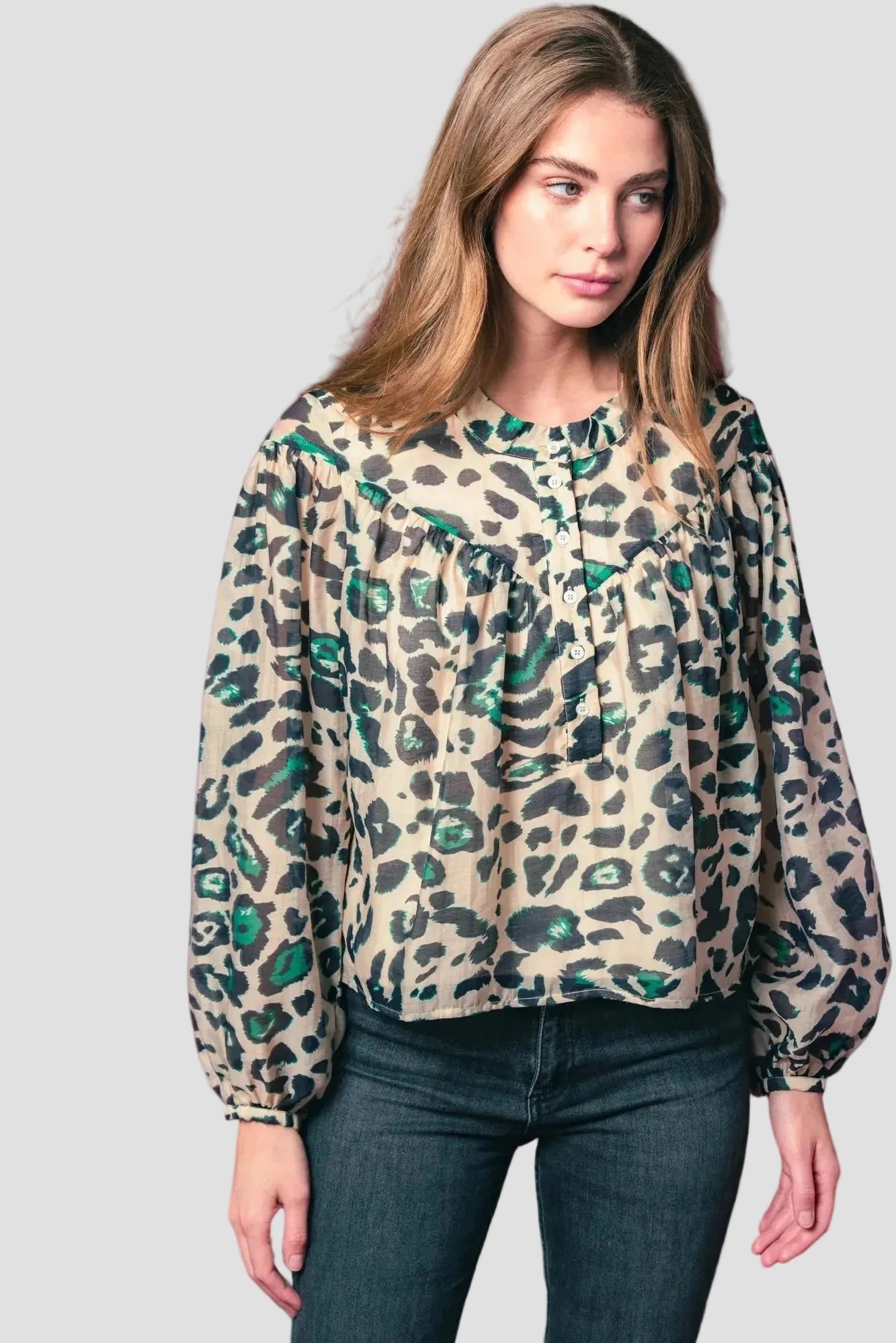 The Logan Shirt Green Leopard Tops - Blouses The Shirt 