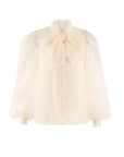 The Long Sleeve French Bow Shirt Ivory Tops - Blouses The Shirt 