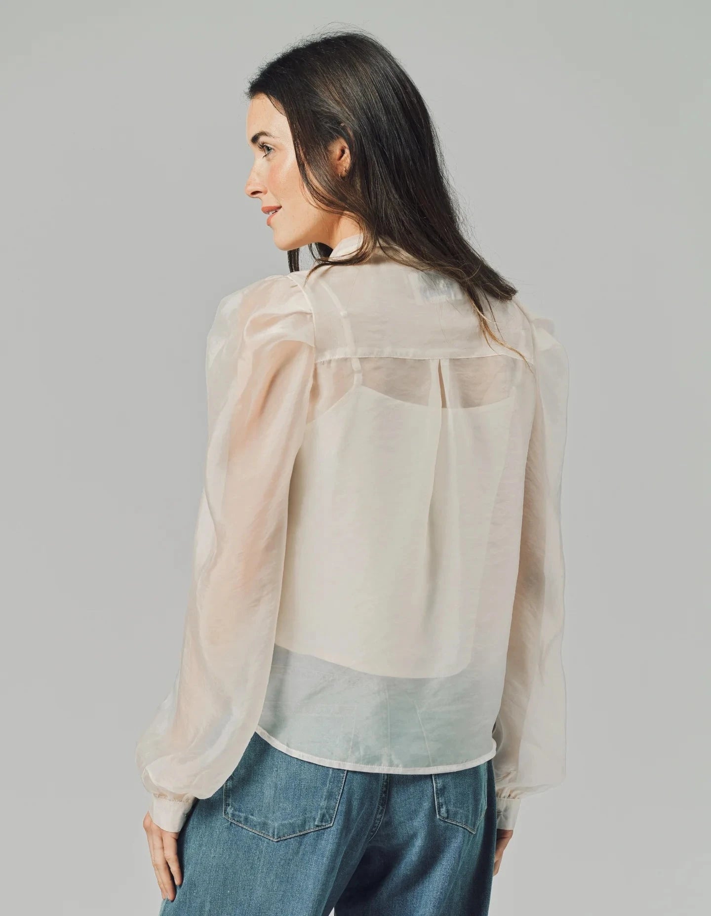 The Long Sleeve French Bow Shirt Ivory Tops - Blouses The Shirt 