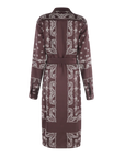The Edie Dress Brown Scarf Print