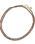 Double Wrap Diamond Cut Beaded Necklace Tiger's Eye Necklaces Jane Win 