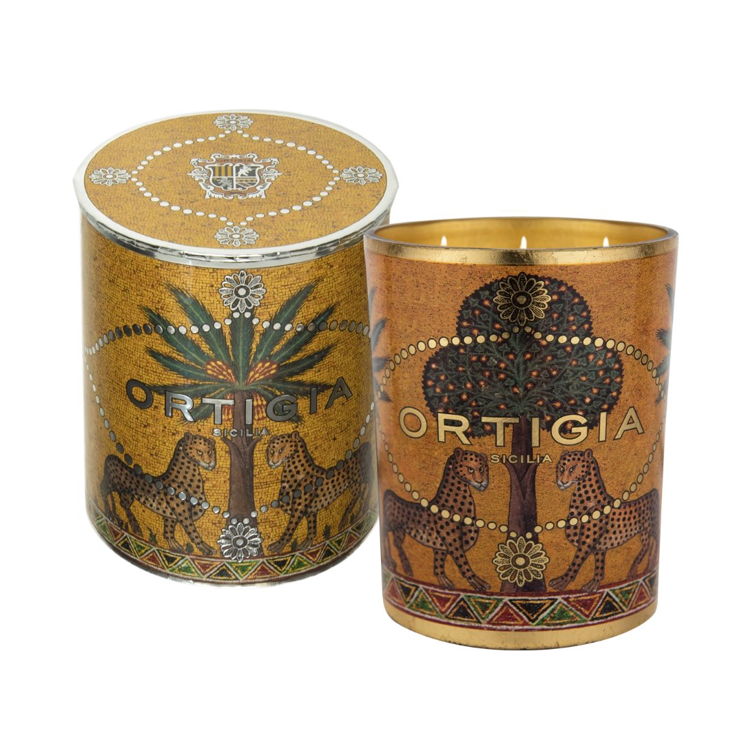 Large Zagara Decorated Candle Candles & Diffusers - Candles Ortigia 
