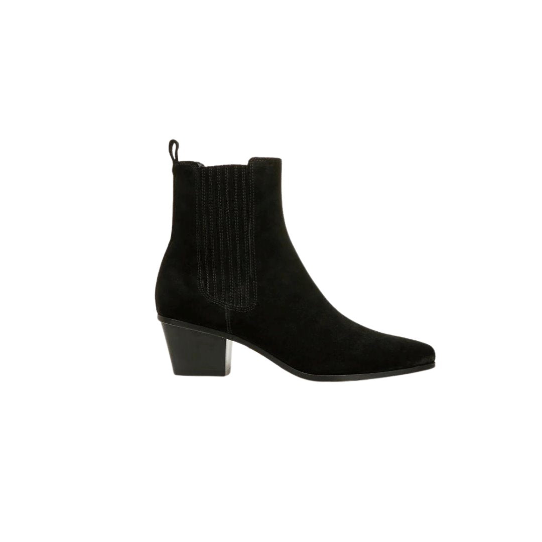 Alina Bootie Suede Black Boots - Booties Veronica Beard - Shoes 