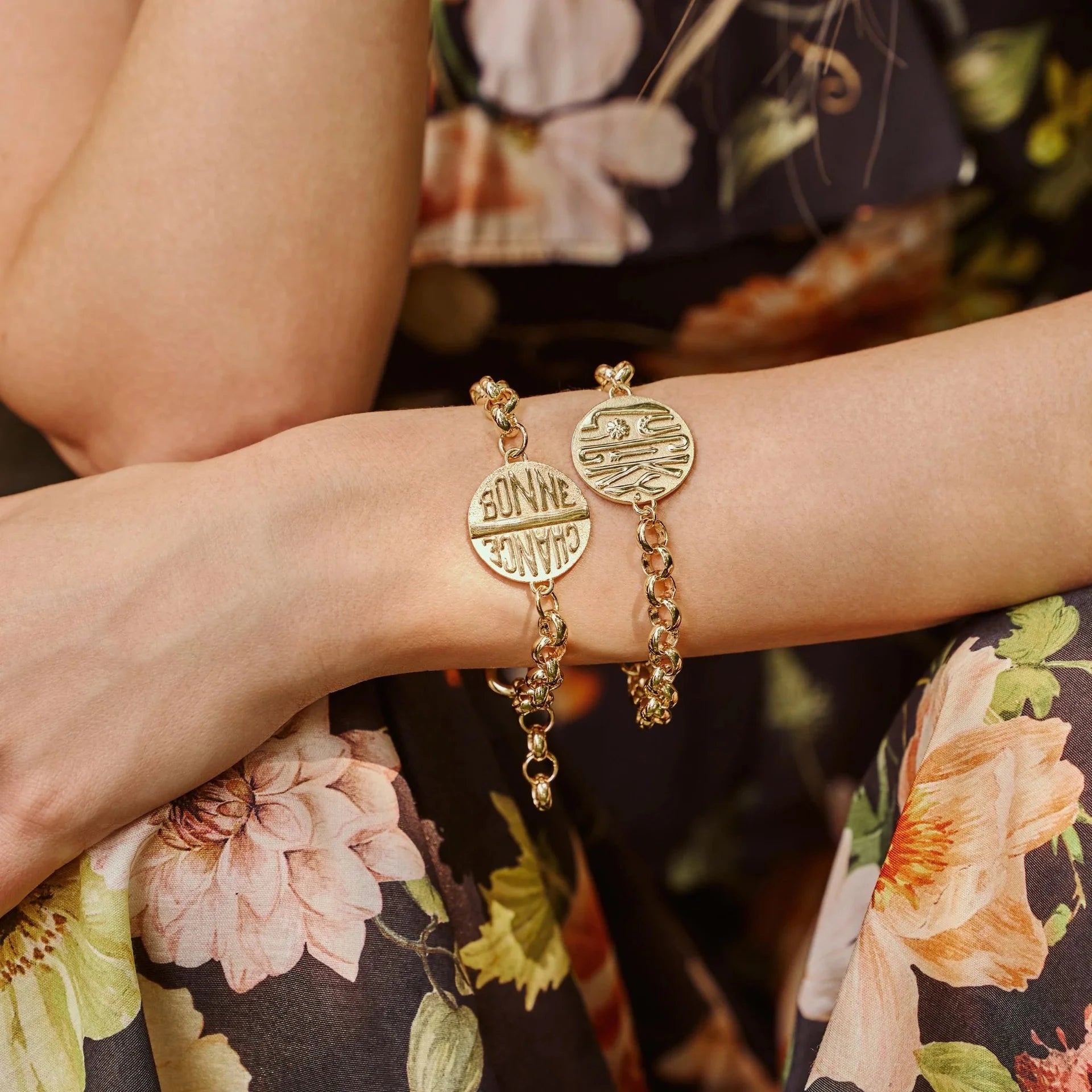 Lucky Bonne Chance Disk Bracelet Bracelet Jane Win 