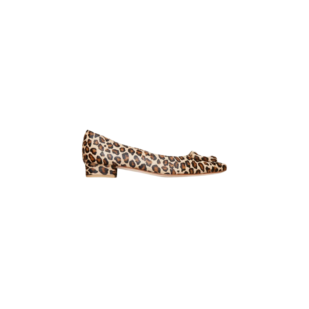 Buckle Shoe Leopard Calf Hair