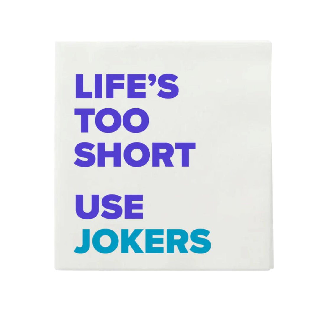 &quot;Life&#39;s Too Short Use Jokers&quot; Cocktail Napkins Home Decor - Tabletop Mahji Mamas 