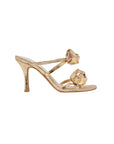 Linzy Gold Crackled Leather Sandals - Heeled Sandals Dolce Vita 