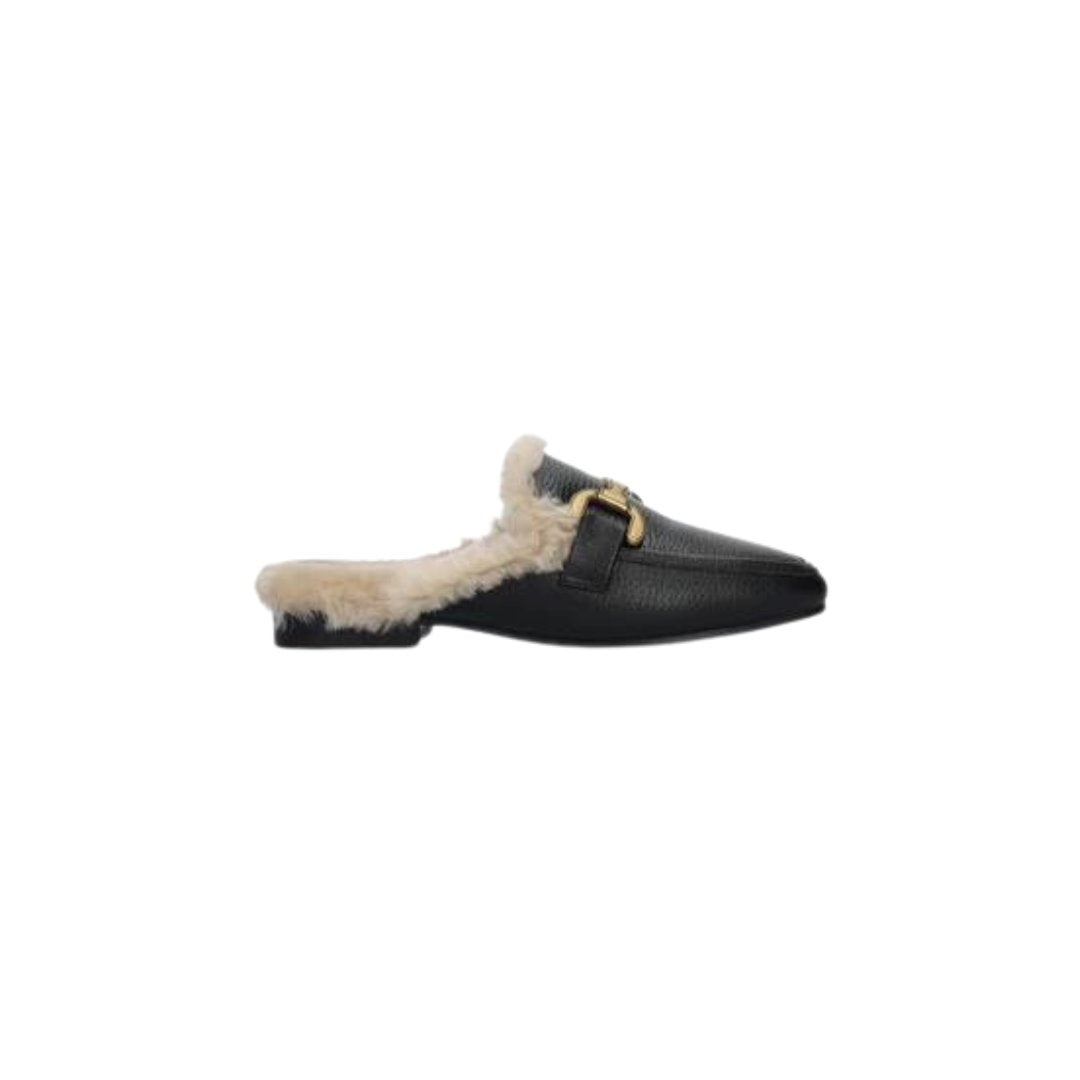 Cuba Leather Fur Loafers Negro Flats - Loafer Bibi Lou 