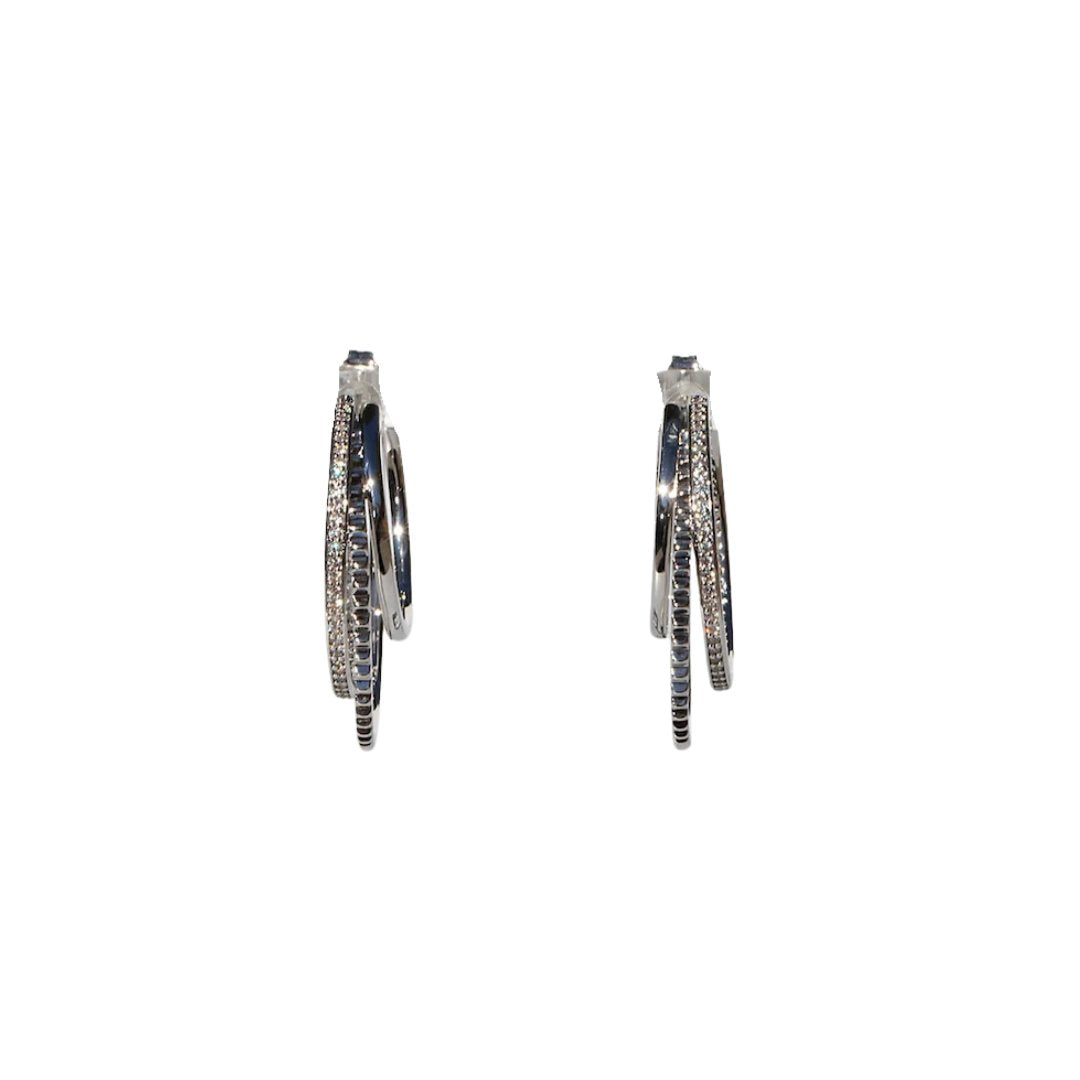 Triple Threat Earring 50mm Silver Earrings Native Gem 