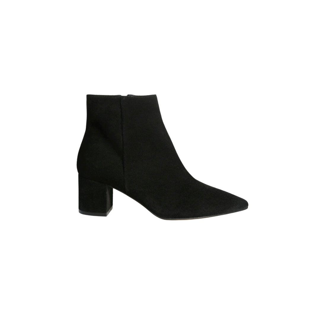 Jeanne Bootie Black Suede Boots - Booties L'Agence Shoes 