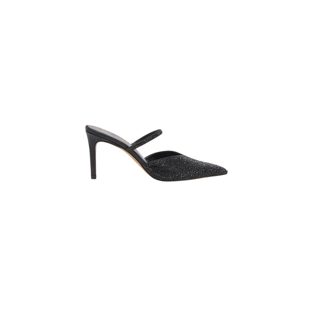 Kanika Crystal Black Metallic Fabric Pumps - High Dolce Vita 