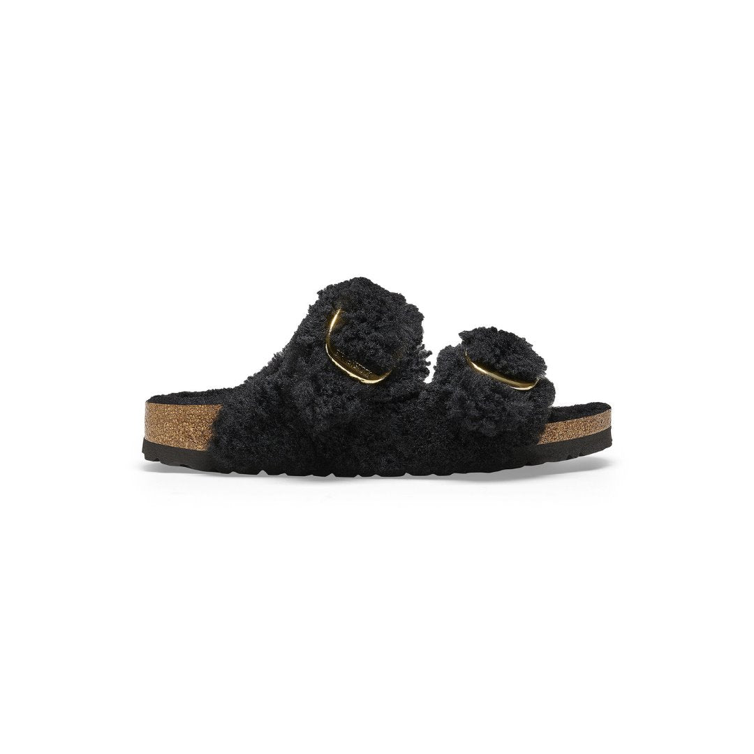 Arizona Big Buckle Shearling Black Gold Shoes - Sandals - Flat Sandals Birkenstock 