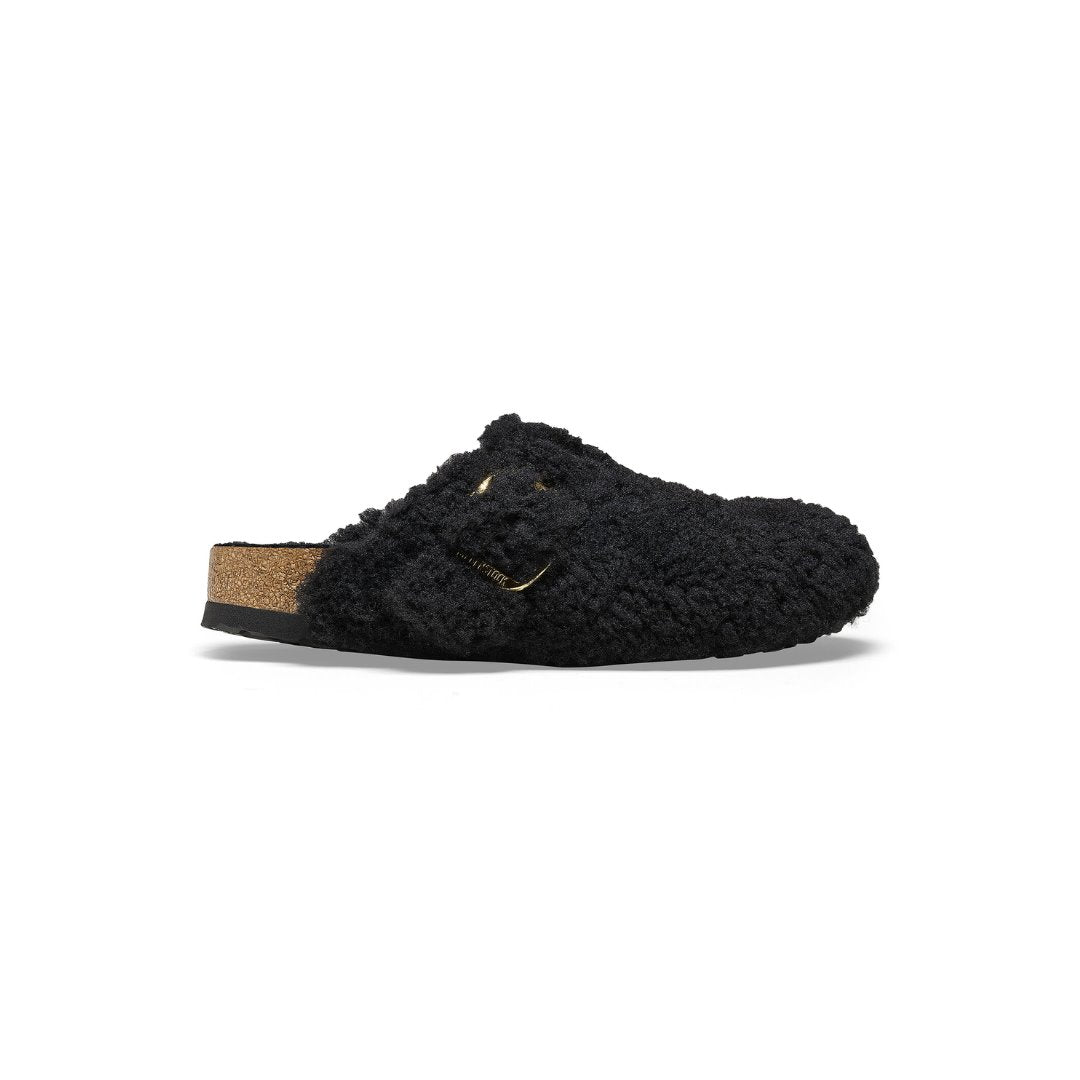 Boston Big Buckle Teddy Shearling Black Shoes - Everyday Shoes Birkenstock 