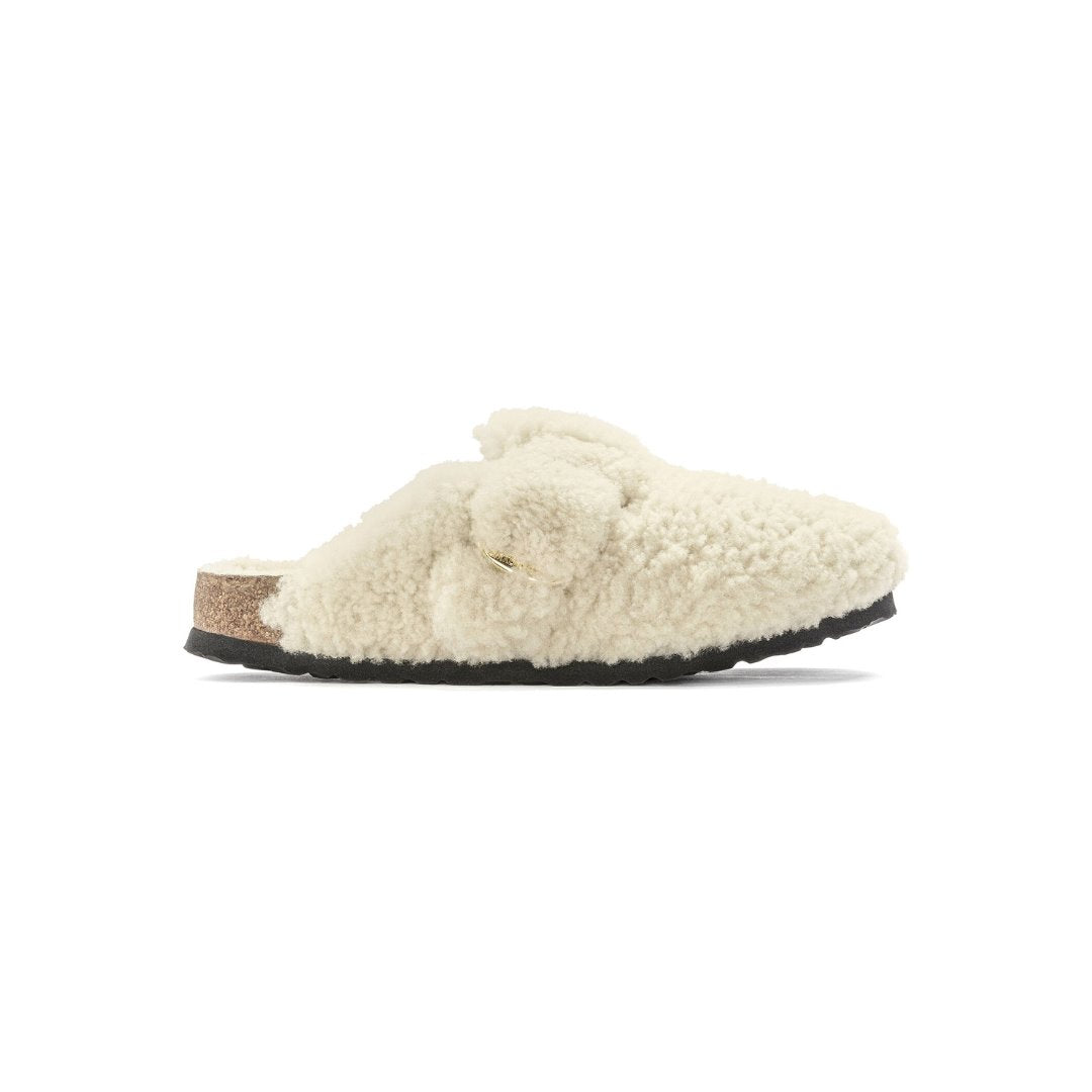 Boston Big Buckle Teddy Shearling Eggshell Shoes - Everyday Shoes Birkenstock 