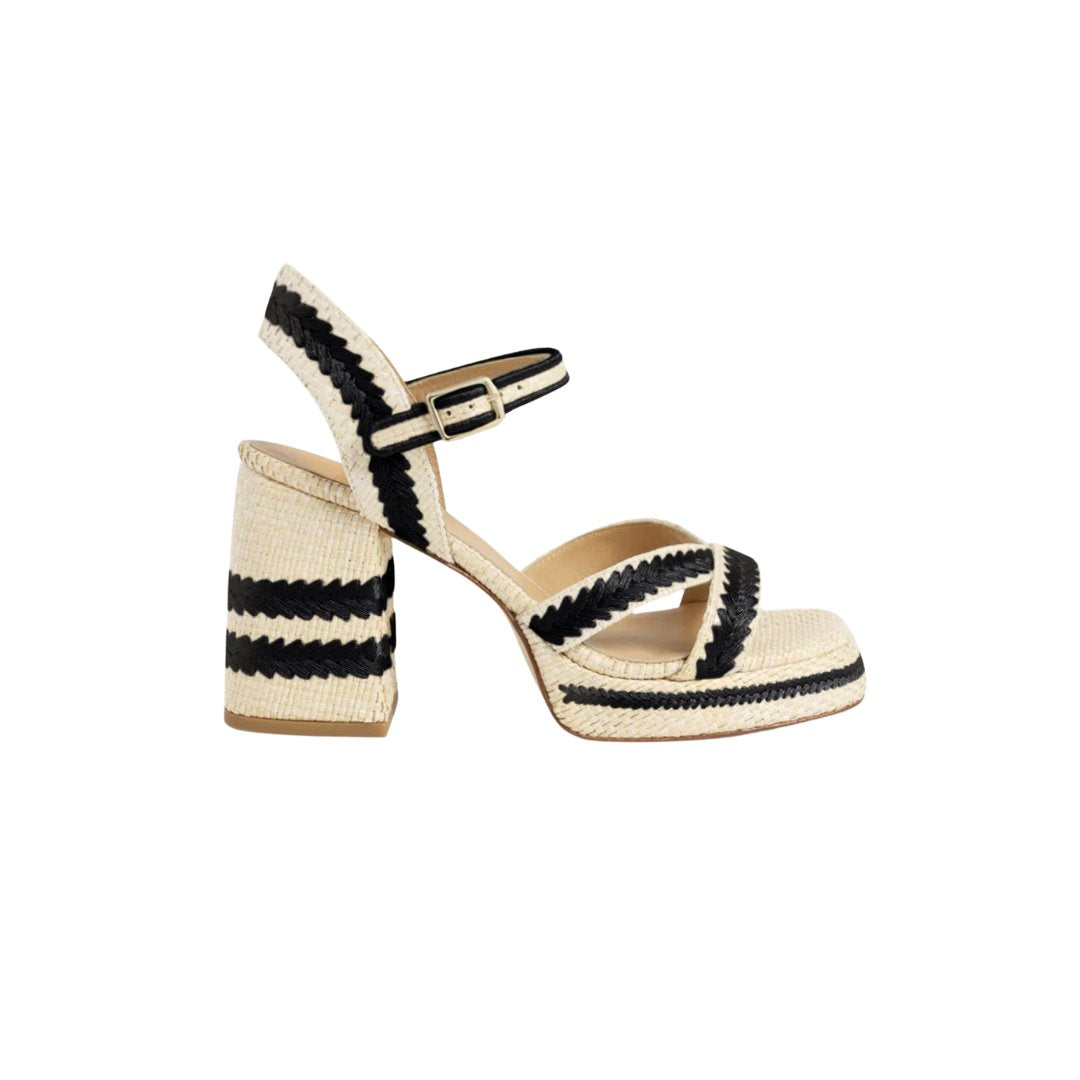 Vega Raffia Natural/ Negro Shoes - Wedges - Espadrille Castaner 