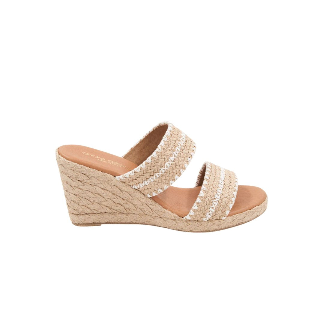 Nolita Raffia Natural White Shoes - Wedges - Espadrille Andre Assous 