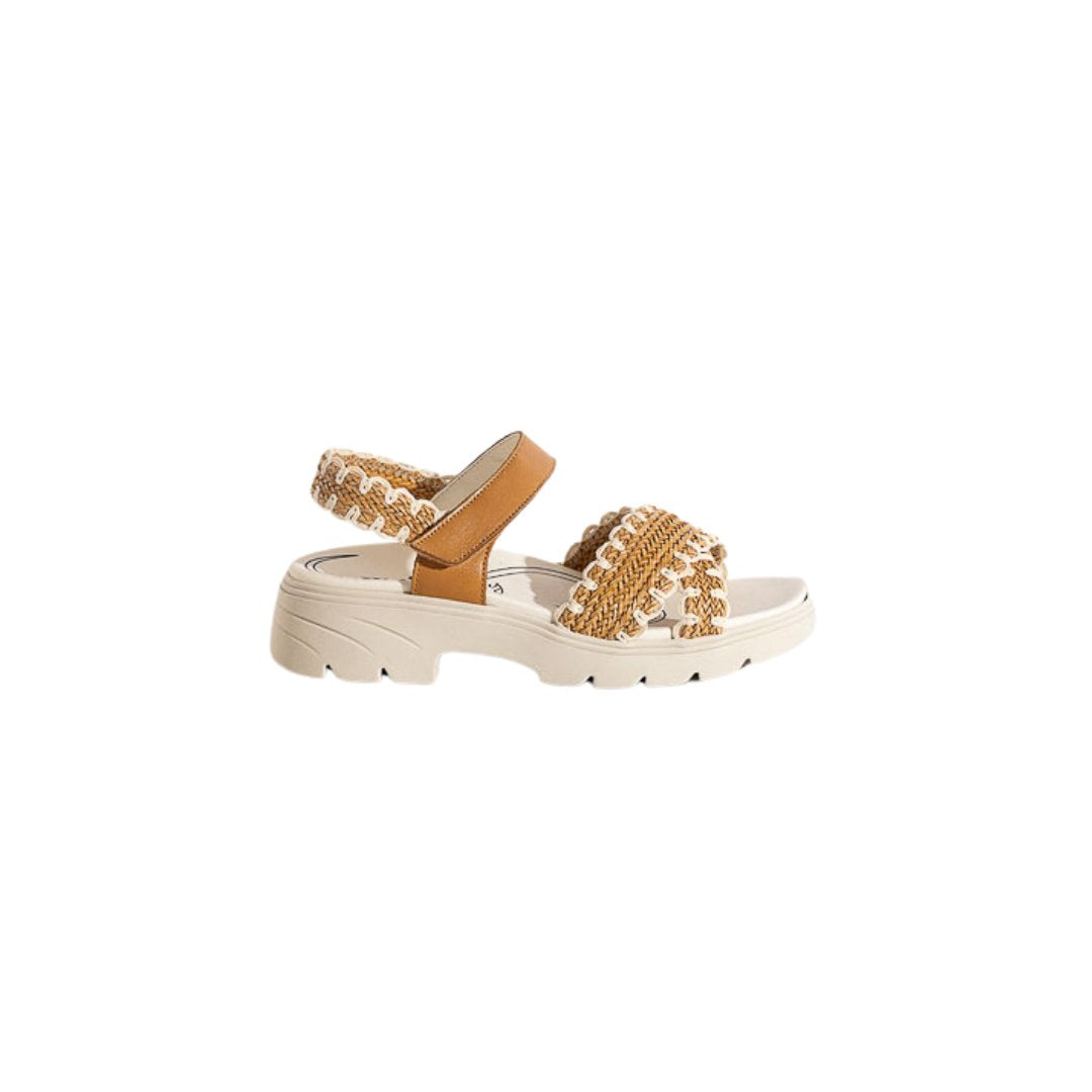 Crochet Tan Sandal Shoes - Sandals - Flat Sandals Piesanto 