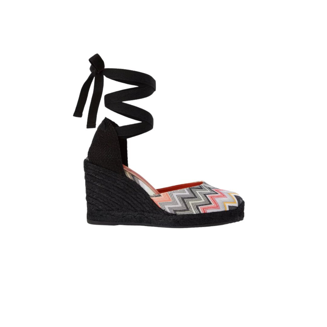 Eva 80 Wave Black Wedges - Wedge Missoni 