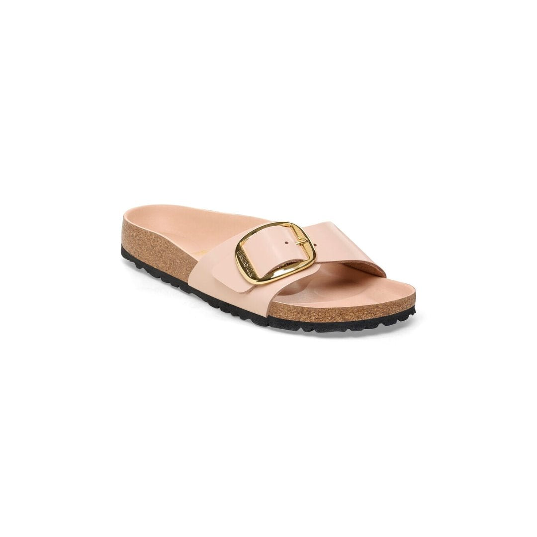 Madrid Big Buckle High Shine New Beige Shoes - Sandals - Flat Sandals Birkenstock 