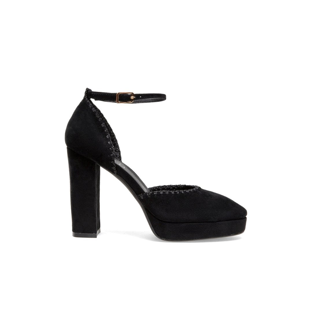 Addie Suede Black Shoes - Pumps - High Silent D 