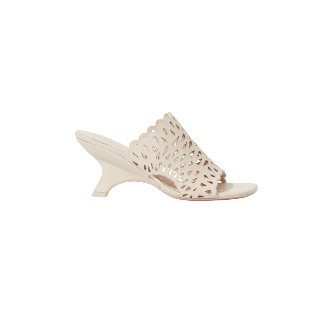 Shadow Mule Laser Cut Sandal Cream Sandals - Heeled Sandals Simkhai 