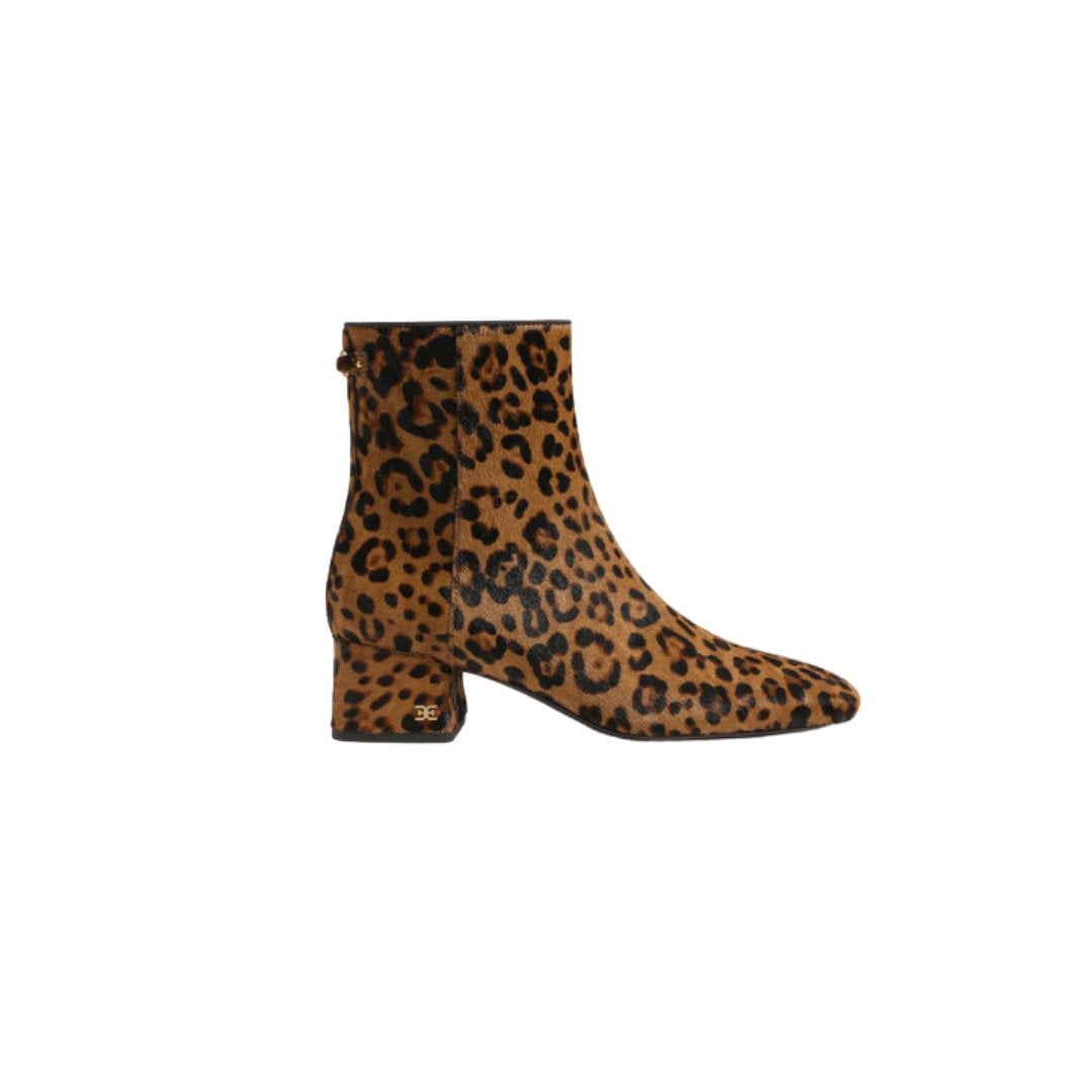 Paige Ankle Bootie Leopard Brahma Hair Leather Boots - Booties Sam Edelman 