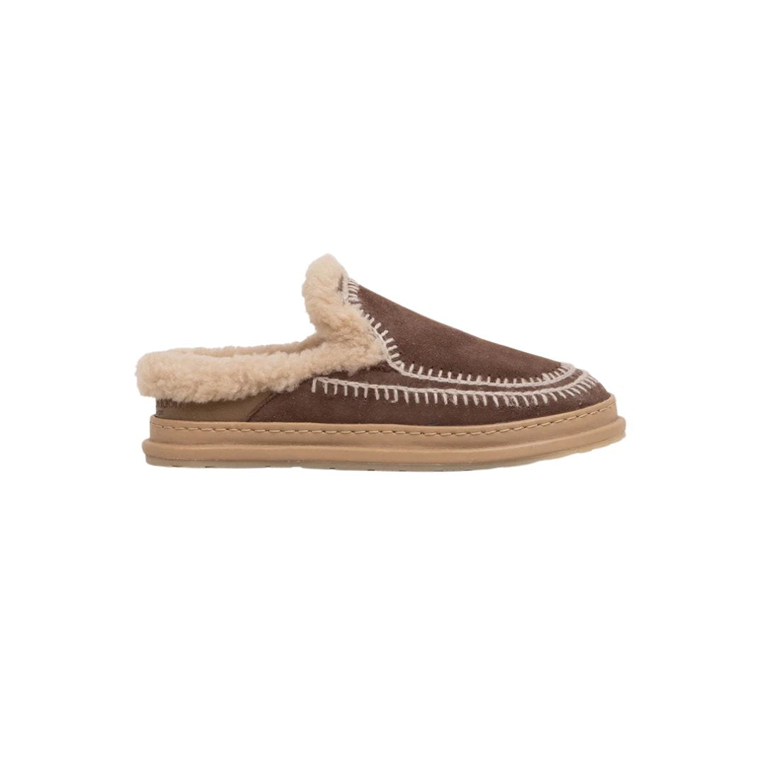 Jun 4.1 Slippers Chocolate Suede Wheat Flats - Mule laidbacklondon 