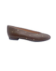 Kira Taupe Studded Leather Flats - Ballet French Sole 