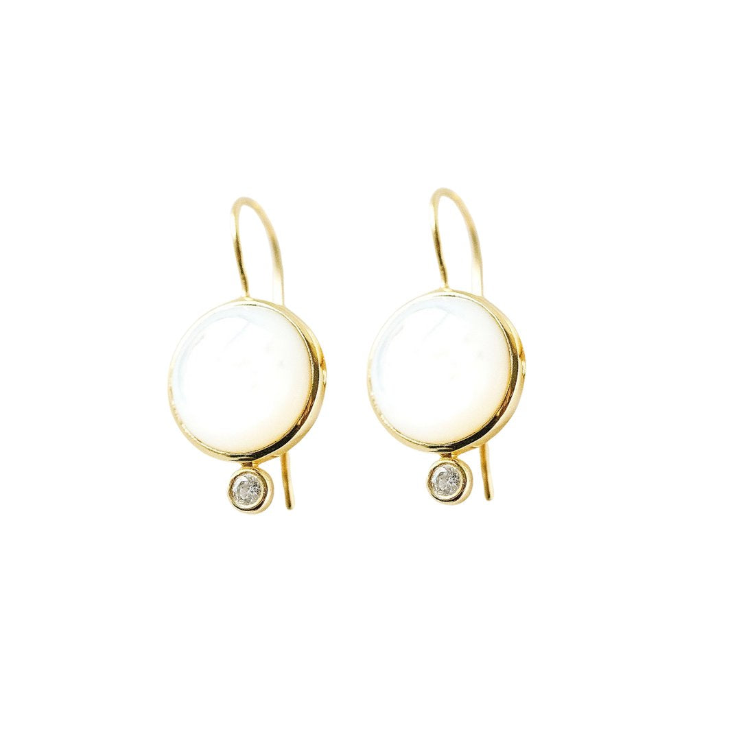 Tini Mini Drop Earrings Mother of Pearl Earrings Laura Foote Designs 