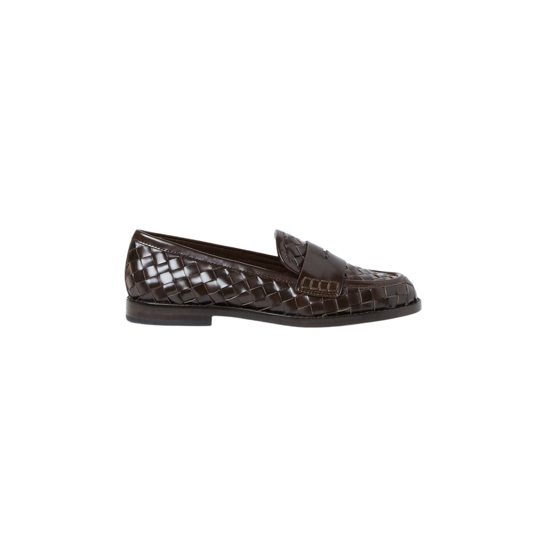Rachel Woven Leather Loafer Espresso Flats - Loafer Loeffler Randall 