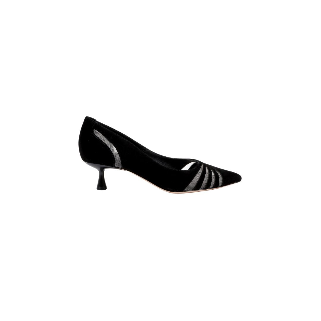 Eglantine Black Suede Pumps - Low L'Agence Shoes 