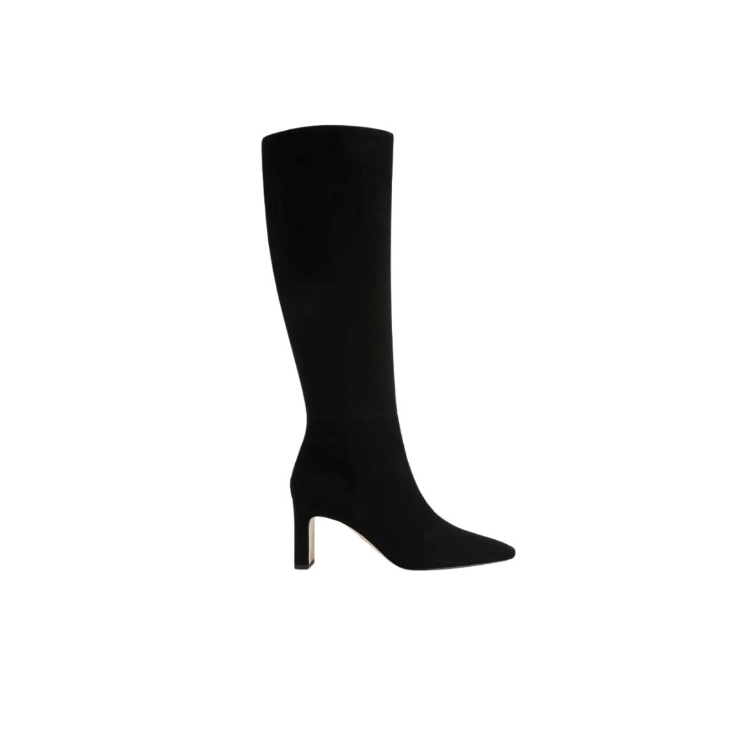 Sylvia Knee High Boot Black Suede Knee High Boots Sam Edelman 