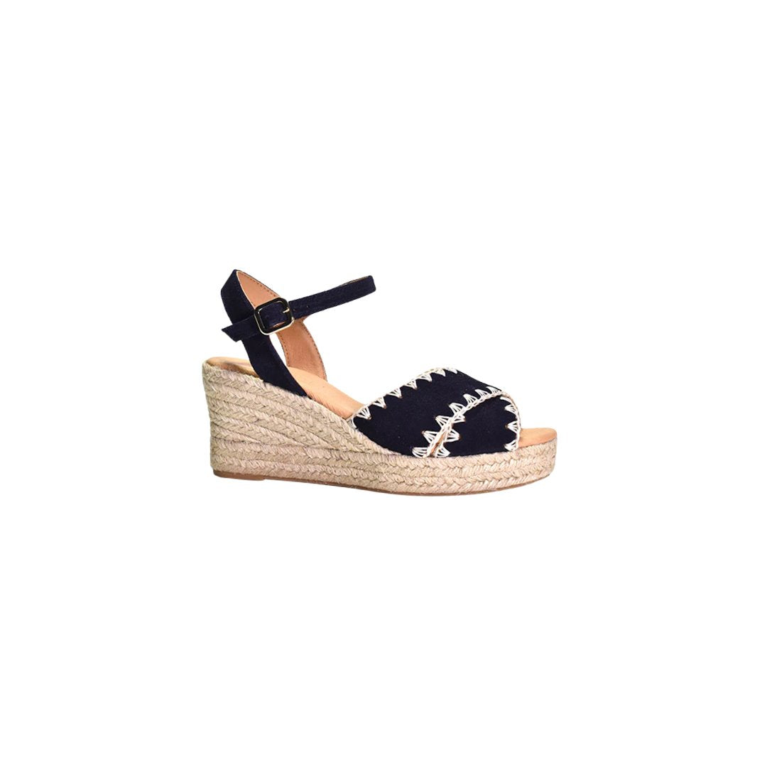 Ember Navy Wedges - Espadrille Cordani 