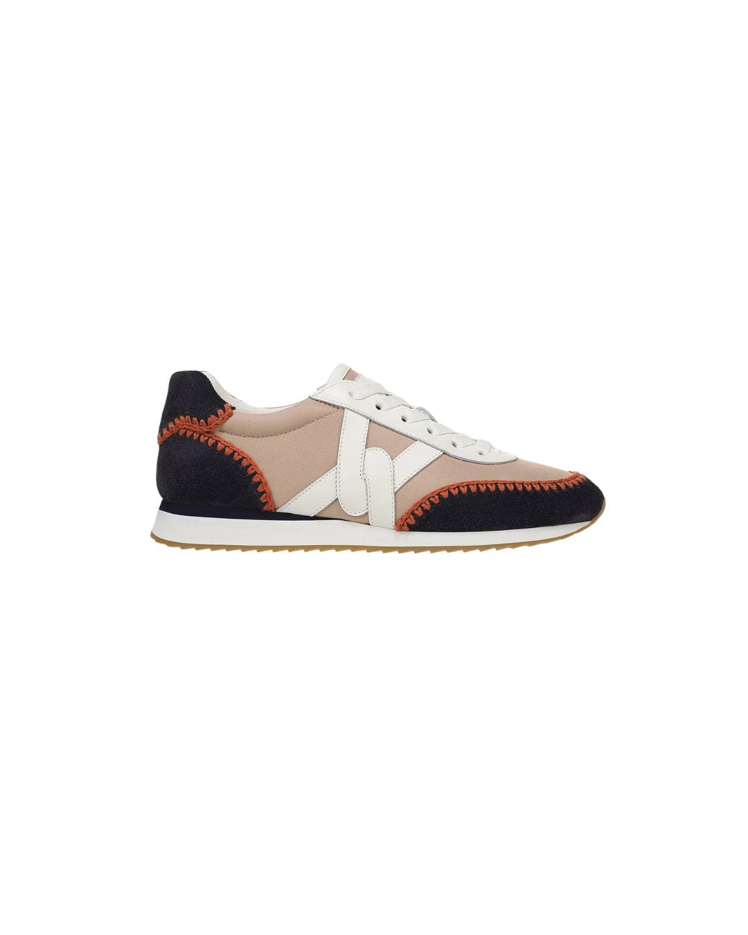 Penrose Whipstitch Sneaker Sand/ Navy Sneakers Veronica Beard - Shoes 