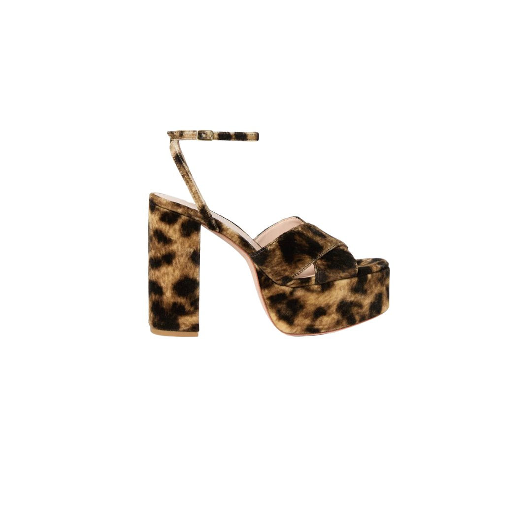 Loretta Leopard Velvet Platform Sandal Sandals - Heeled Sandals Loeffler Randall 