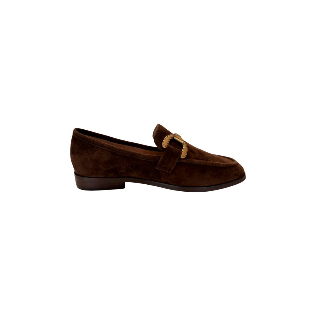 Kid Suede Loafers Marron Flats - Loafer Bibi Lou 