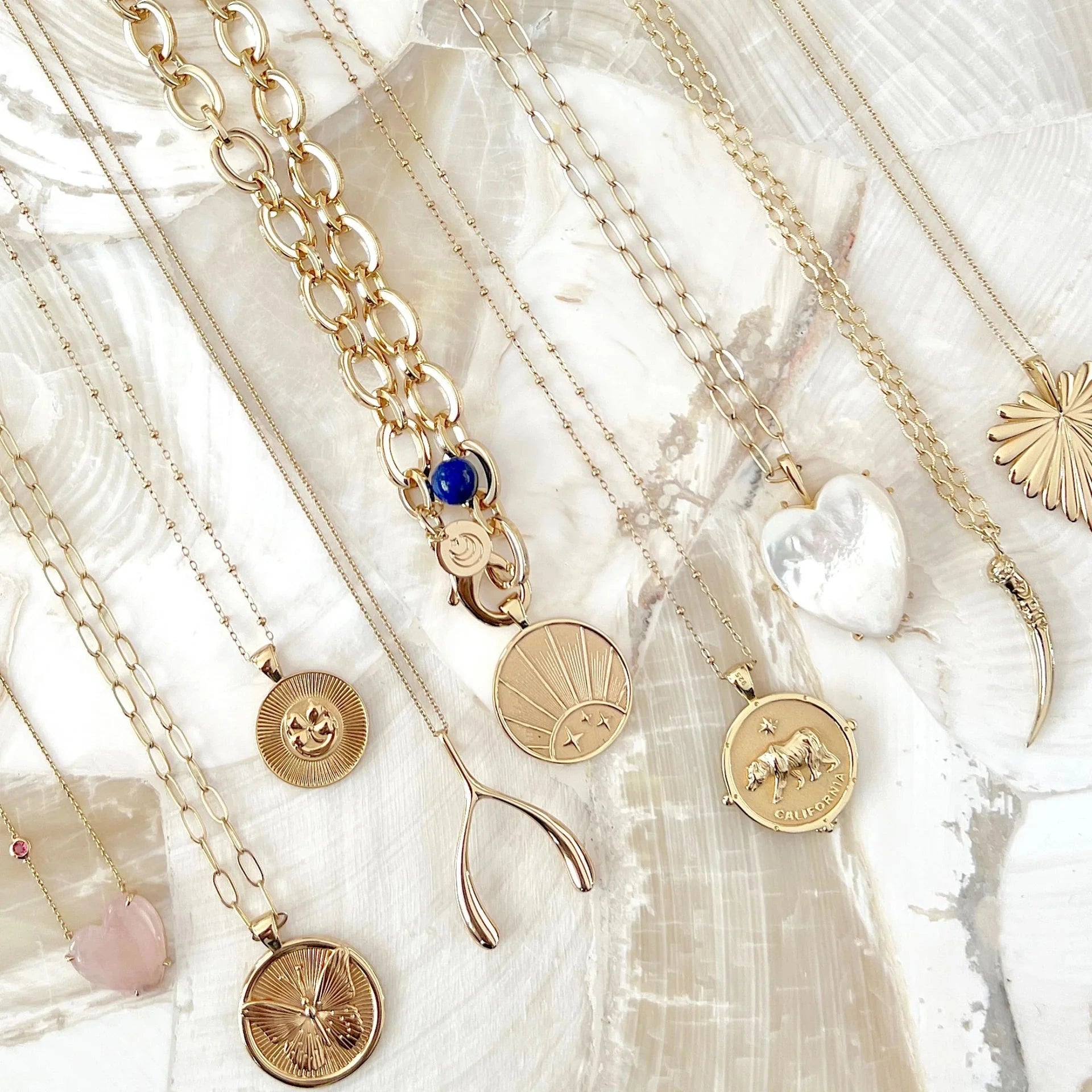 Strong Original Pendant Coin Rising Sun 18&quot; Grande Rolo Necklaces Jane Win 