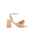 Selena Ruffle Sandal Beige Raffia Sandals - Heeled Sandals Larroude 