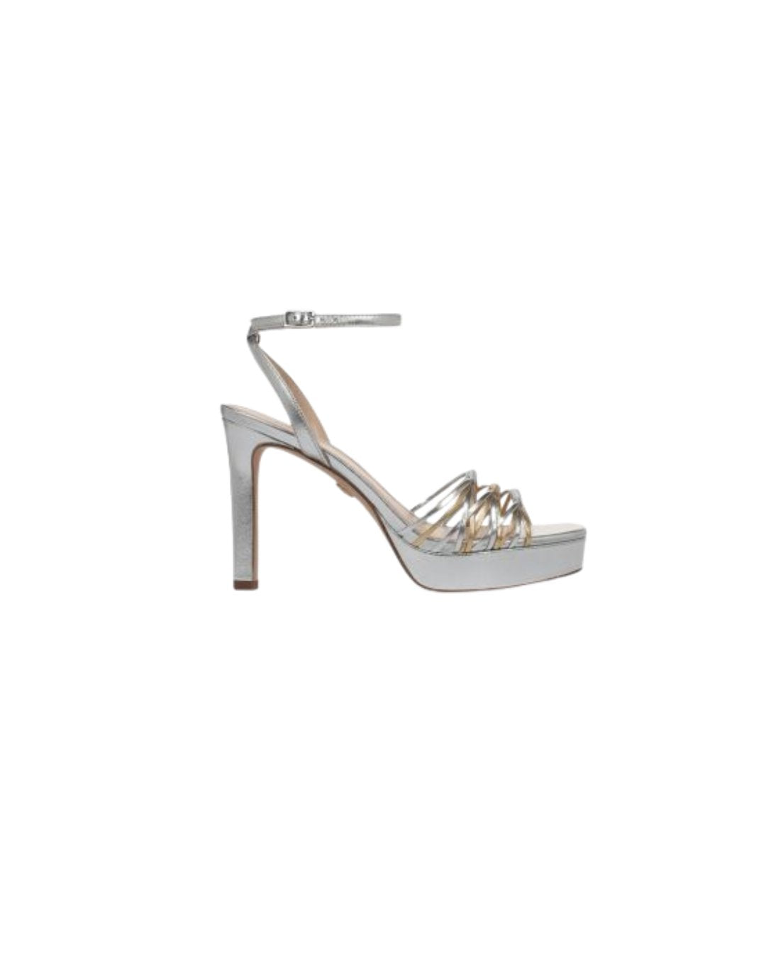 Beverlee Platform Sandal Metallic Silver and Gold Sandals - Heeled Sandals Veronica Beard - Shoes 